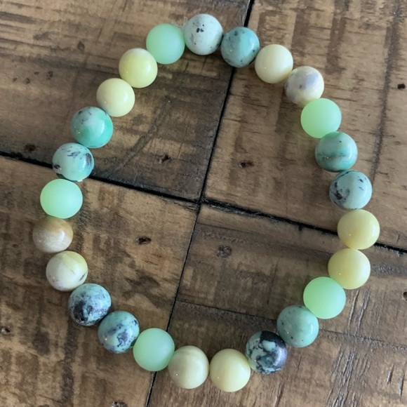 Jasper - Turquoise and Sea Glass Chakra Bracelet - Picture 4 of 9